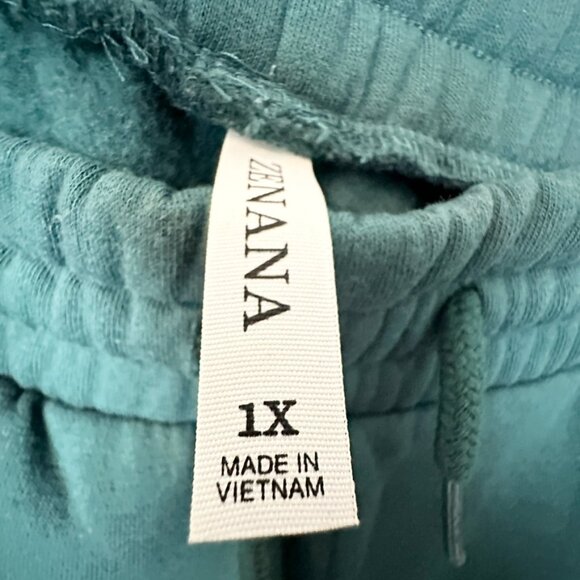 Zenana Joggers Womens 1X Hunter Green Solid Sweat Pants Athleisure - Picture 5 of 13